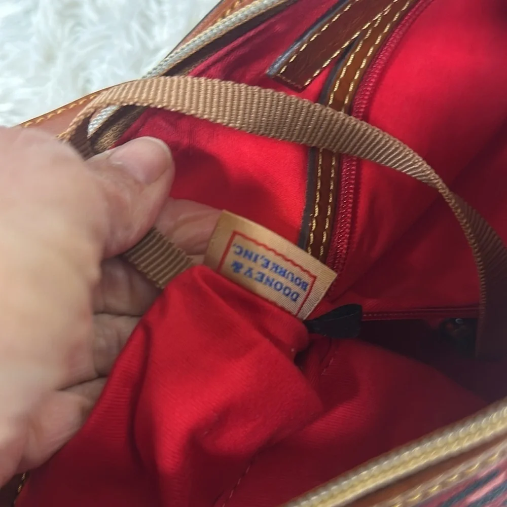 Dooney and Bourke Plaid Tartan Dome Handbag with Pebbled leather